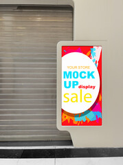 Electronic blank Billboard in  a commercial department store, mockup and advertisement concept