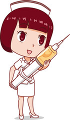 Cartoon cute nurse.
