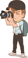 Cartoon character of photographer.