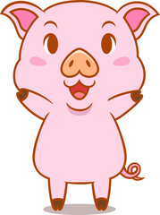 Cute cartoon pig.