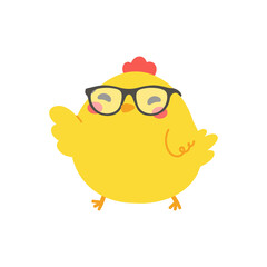 cartoon little chick Hatched eggs on Easter. decorate greeting cards for children