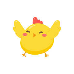 cartoon little chick Hatched eggs on Easter. decorate greeting cards for children