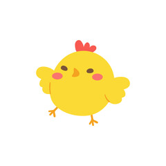 cartoon little chick Hatched eggs on Easter. decorate greeting cards for children
