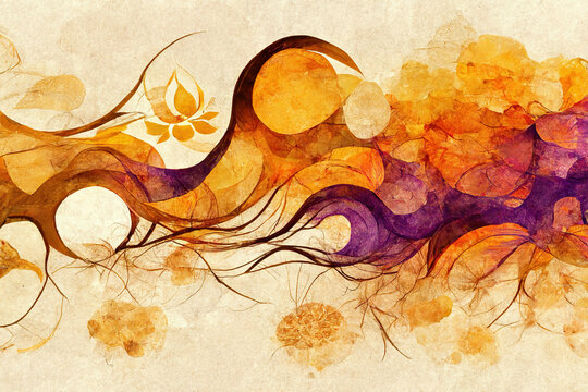abstract orange floral massage aromatherapy nature health zen background