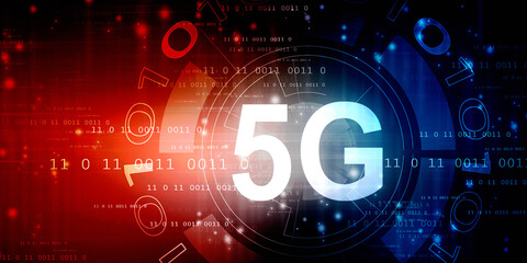 Obraz premium 2d rendering 5G Network 5G Connection