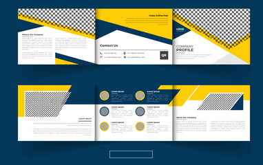 Landscape trifold business brochure design template