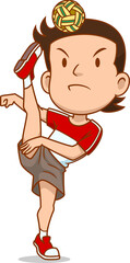 Cartoon Sepak Takraw player.