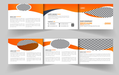 Landscape trifold business brochure design template