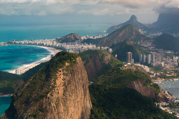 Aerial View of Rio de Janeiro With Sugarloaf Mountain and Copacabana Beach