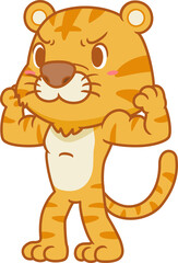 Obraz premium Cartoon illustration of healthy tiger.