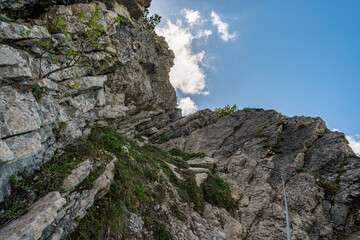 Climbing the Edelrid Via Ferrata near Oberjoch Bad Hindelang in the Allgau Mountains