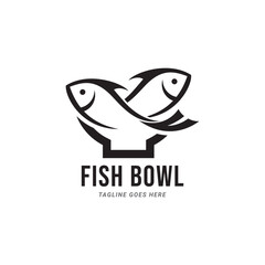 Inspiration sign  logo of a fish that is on top of a bowl that is in unique shape.