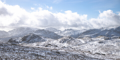 snow covered mountains