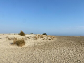 sand dunes on the beach in le Grau-du-roi