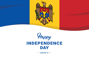Moldova Independence Day. Vector Illustration. The illustration is suitable for banners, flyers, stickers, cards, etc.