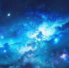 Obraz premium Galaxies in space. Abstract outer space background. Night sky - Universe filled with stars, nebula and galaxy. Galaxy Astronomy art, dramatic view. 3D illustration