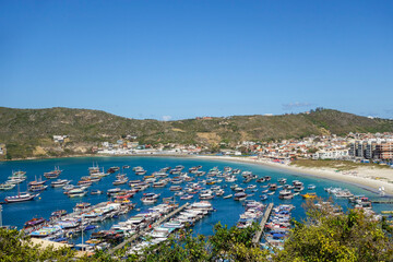 panoramic of idyllic Anjos beach in Arraial do Cabo, RJ, Brazil