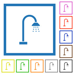 Shower flat framed icons