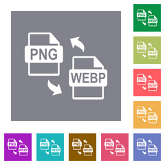 PNG WEBP file conversion square flat icons