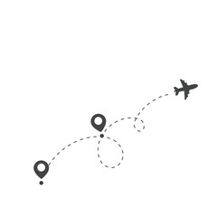 Fototapeta premium plane travel route Pin on the world map travel travel ideas