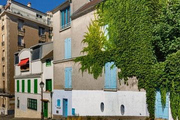 Fototapeta premium Old house covered by ivy in Montmartre, Paris