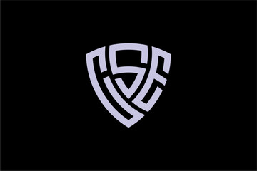 CSE creative letter shield logo design vector icon illustration