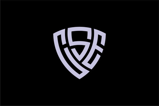 CSE creative letter shield logo design vector icon illustration