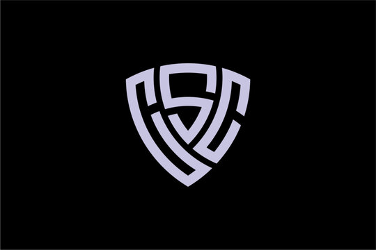 CSC creative letter shield logo design vector icon illustration