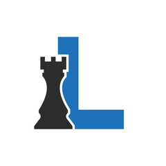 Letter L Chess Game Logo Design Vector Template. Chess Logo Type Symbol