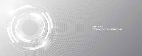 Grey white Abstract technology background, Hi tech digital connect, communication, high technology concept, science, technology background