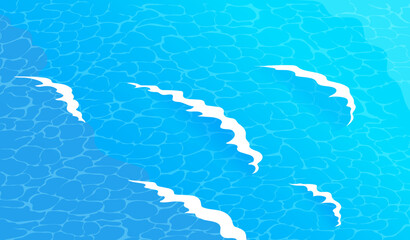 Blue sea water surface with ripples and waves vector illustration © HilaryDesign