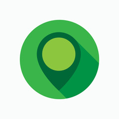 Green Pin Location Icon - Vector.   