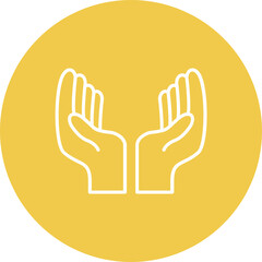 Hands Multicolor Circle Line Inverted Icon