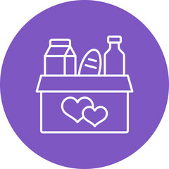 Food Donation Multicolor Circle Line Inverted Icon