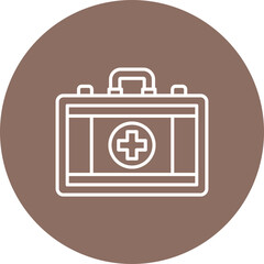 First Aid Kit Multicolor Circle Line Inverted Icon