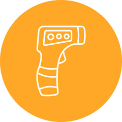 Thermometer Gun Multicolor Circle Line Inverted Icon