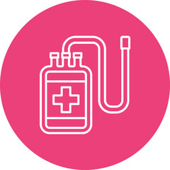 Blood Bag Multicolor Circle Line Inverted Icon