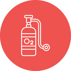 Oxygen Multicolor Circle Line Inverted Icon