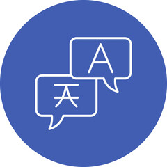 Translator Multicolor Circle Line Inverted Icon