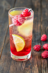 Fototapeta na wymiar Raspberry lime rickey cocktail