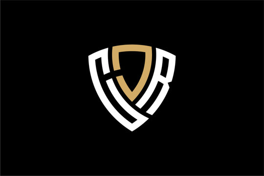 CJR creative letter shield logo design vector icon illustration