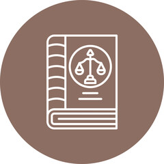Law Book Multicolor Circle Line Inverted Icon