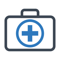 Doctor suitcase, healthcare simple black icon isolated on white
