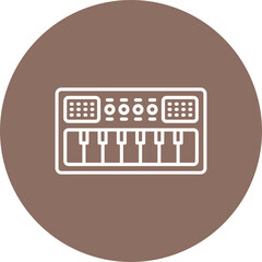 Piano Multicolor Circle Line Inverted Icon
