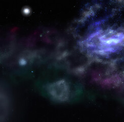 Fototapeta na wymiar Galaxies in space. Abstract outer space background. Night sky - Universe filled with stars, nebula and galaxy. Galaxy Astronomy art, dramatic view. 3D illustration