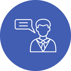 Opinion Multicolor Circle Line Inverted Icon