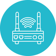 Wifi Router Multicolor Circle Line Inverted Icon
