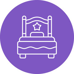 Single Bed Multicolor Circle Line Inverted Icon