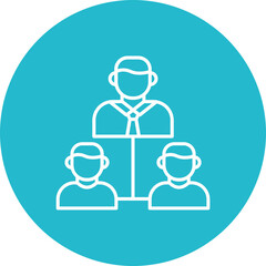 Management Multicolor Circle Line Inverted Icon