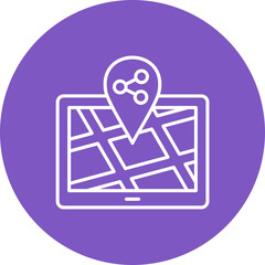 Share Location Multicolor Circle Line Inverted Icon